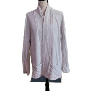 Eileen Fisher Textured Knit Open Front Cardigan Sweater Womens Size Large